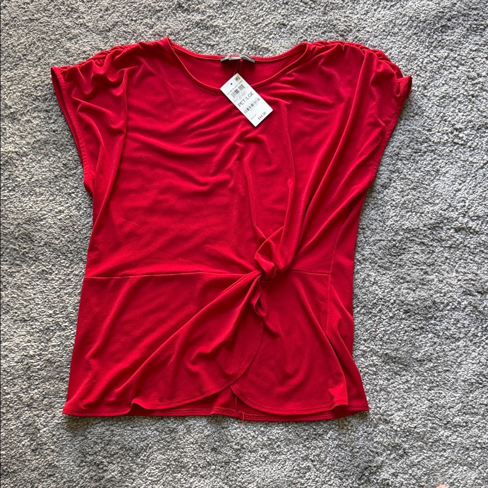 INC International Concepts Red Short Sleeve Top